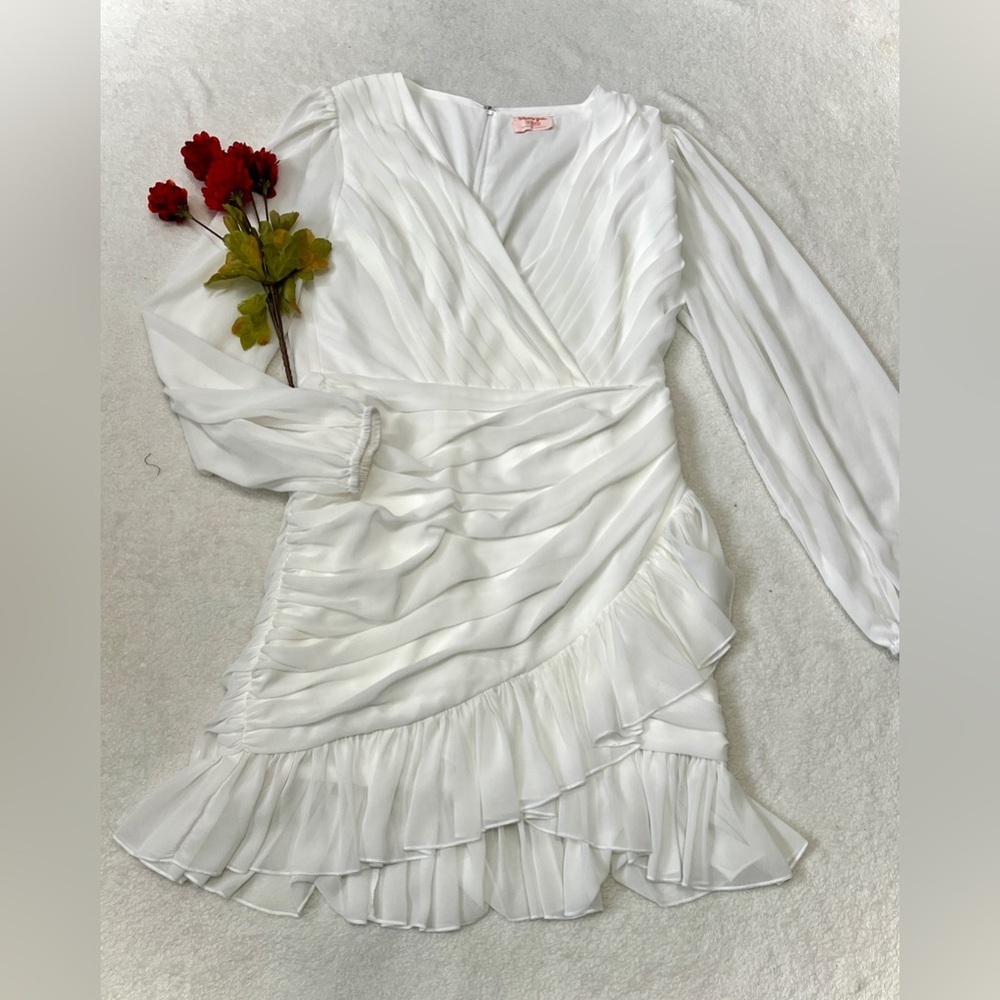 Showpo White Can I Be Your Honey Mini Dress - Size 8